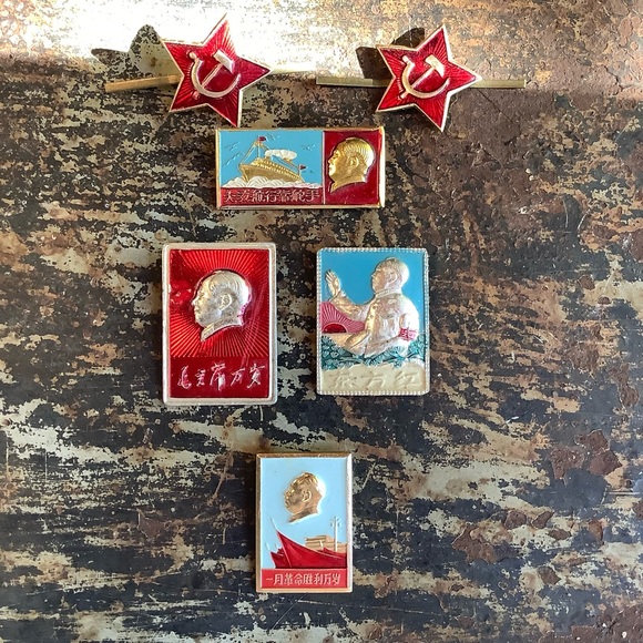 MAO Zedong China Pin Badges Lot - Picture 1 of 2